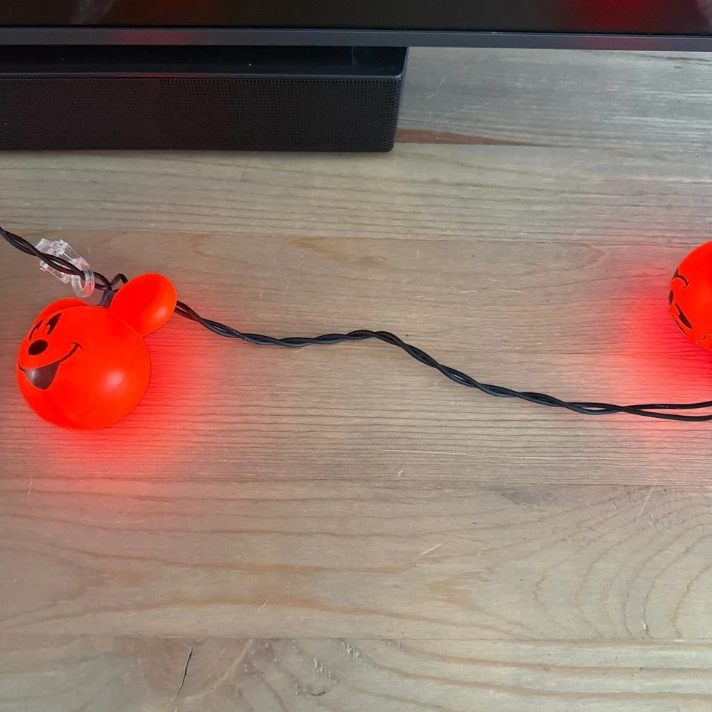 DISNEY PARKS AUTHENTIC MICKEY MOUSE Pumpkin Lights Set/10 Indoor/Outdoor HTF